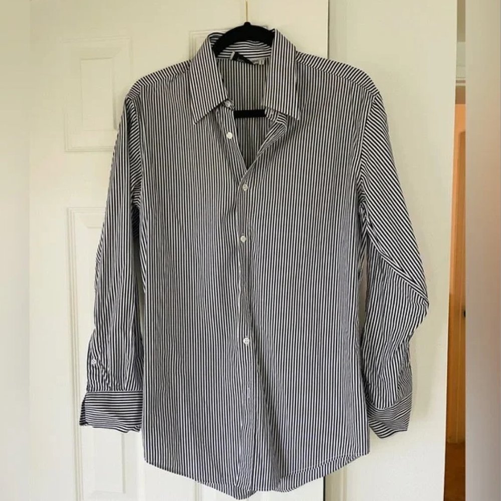 Vintage Yves Saint Laurent button down stripe shirt- YSL